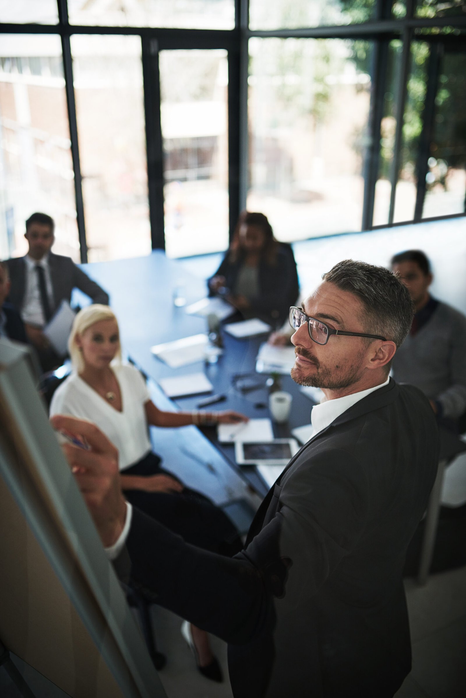 Shot of businesspeople having a meeting in the office.